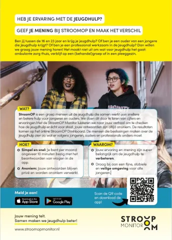 jonge mensen zittend op een trap met tekst over werving panel